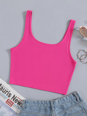 Sexy Crop Cami Vest Solid Sleeveless Casual Sweater For Spring & Summer Women's