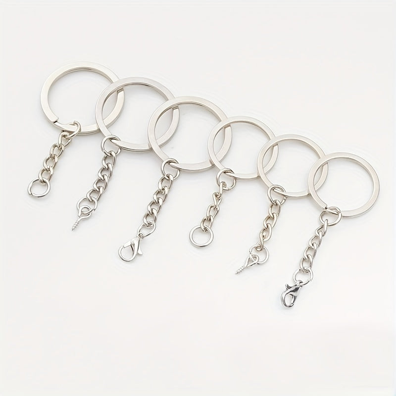 10pcs DIY Keychains Metal Key Ring Single Ring Doll Pendant