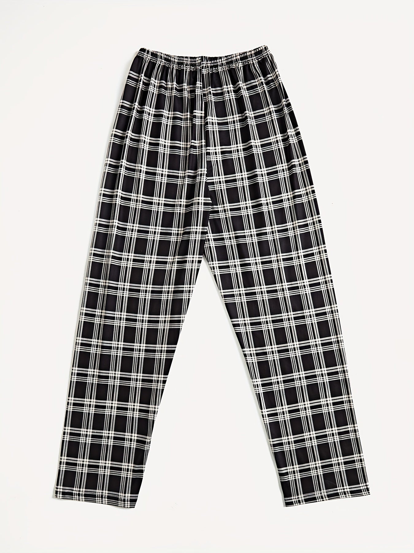 Plaid Sleep Bottoms Elastic Waistband Lounge Pants