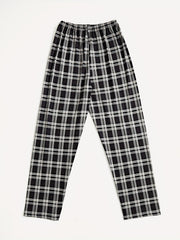 Plaid Sleep Bottoms Elastic Waistband Lounge Pants