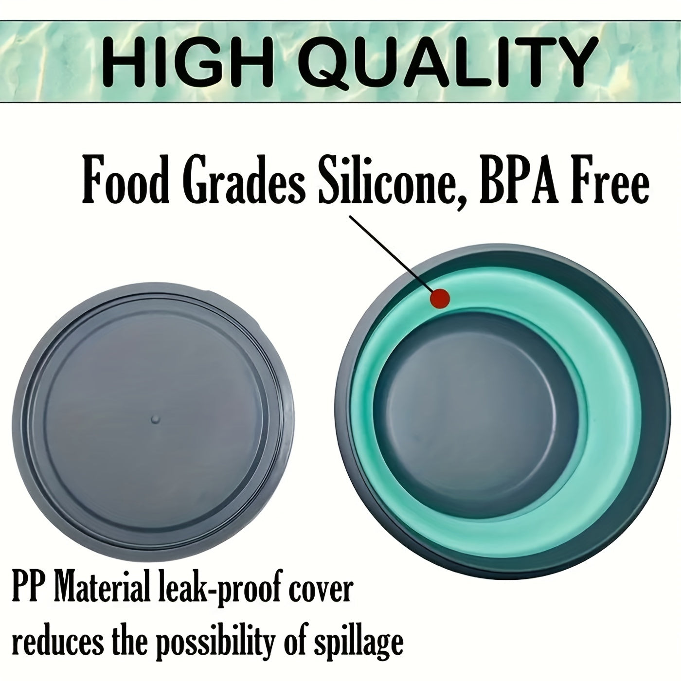 3pcs Silicone Foldable Lunch Box Set with Lid Portable Camping Bowl Picnic Salad