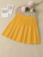 Girls' High Waist Pleated Skater A Line Skirt