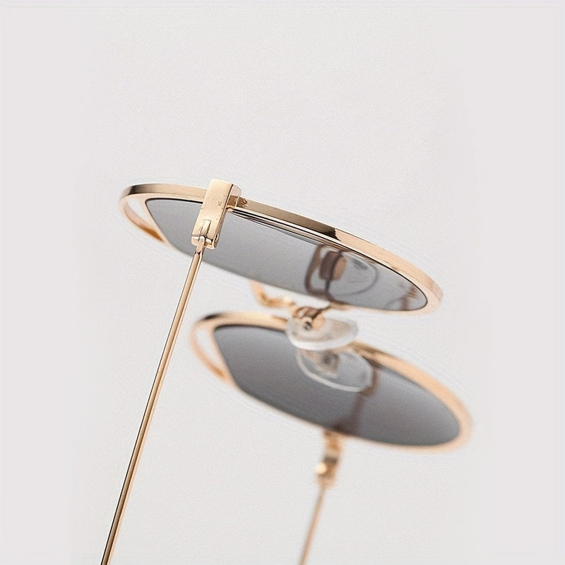 Y2K Round Metal Sunglasses Retro UV400 Sun Shades Glasses