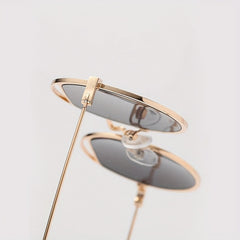Y2K Round Metal Sunglasses Retro UV400 Sun Shades Glasses
