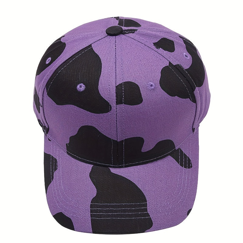 Cow Pattern Baseball Cap Casual Sunscreen Dad Hat Lightweight Adjustable Sun Hat