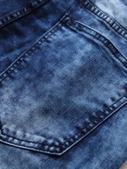 Men's Slim Fit Biker Jeans Stretch Distressed Denim