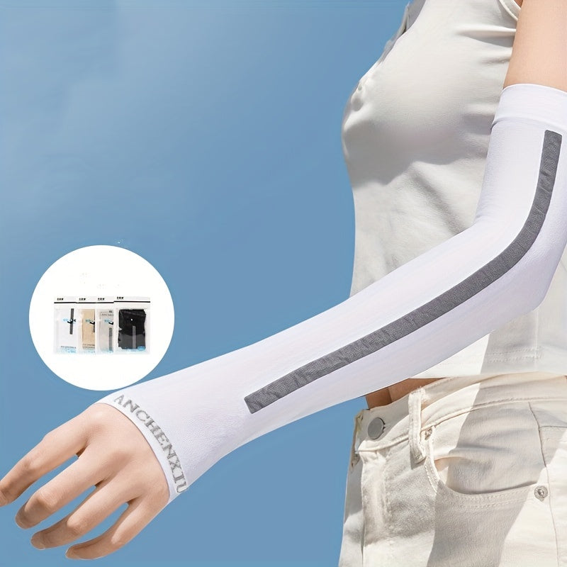 1 Pair Minimalist Striped Sunscreen Ice Sleeves
