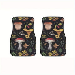 Set of 4 Mushroom Pattern Car Floor Mats