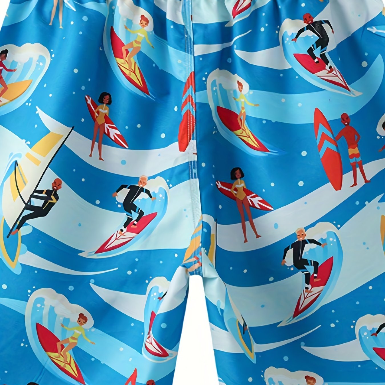 Men's Floral Beach Shorts Elastic Waist Swim Trunks