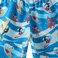 Men's Floral Beach Shorts Elastic Waist Swim Trunks