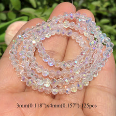 10mm AB Clear Crystal Rondelle Spacer Beads DIY Bracelet Jewelry Making