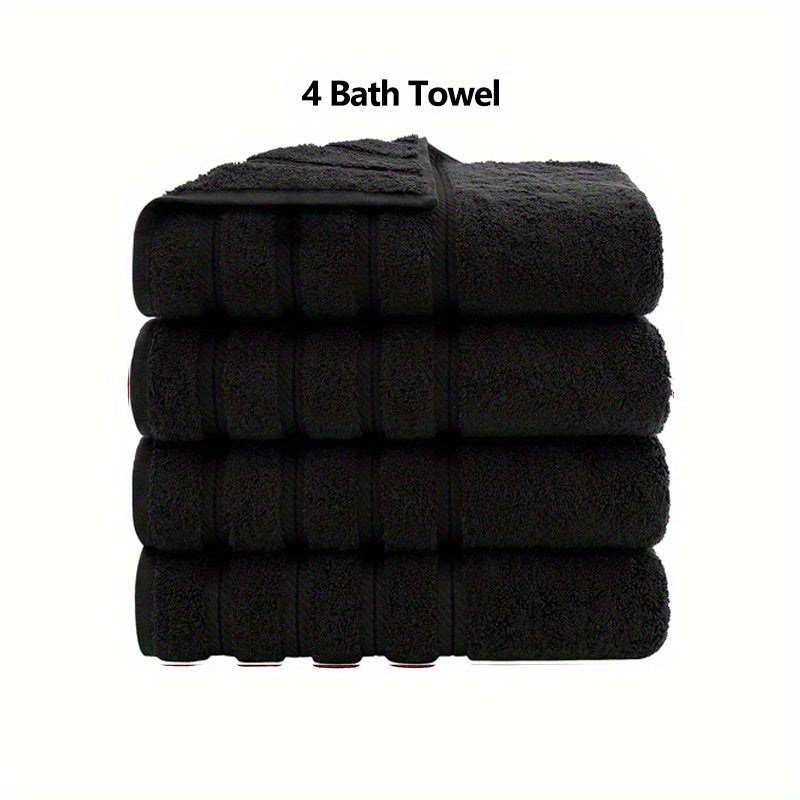 4pcs Cotton Bath Towel Set Soft Skin-friendly Absorbent Towel