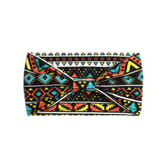Boho Wide Headband Retro Pattern Elastic Band Hair Accessory