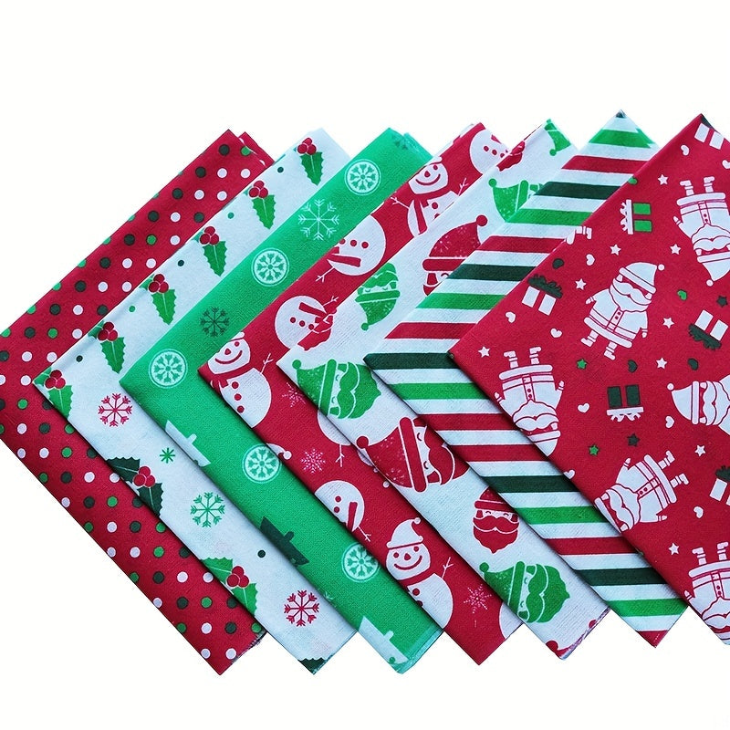7pcs Christmas Fabric Patchwork Quilting DIY Needlework