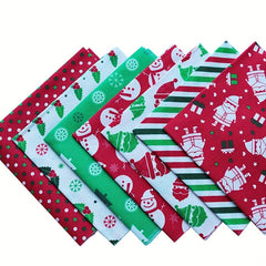 7pcs Christmas Fabric Patchwork Quilting DIY Needlework