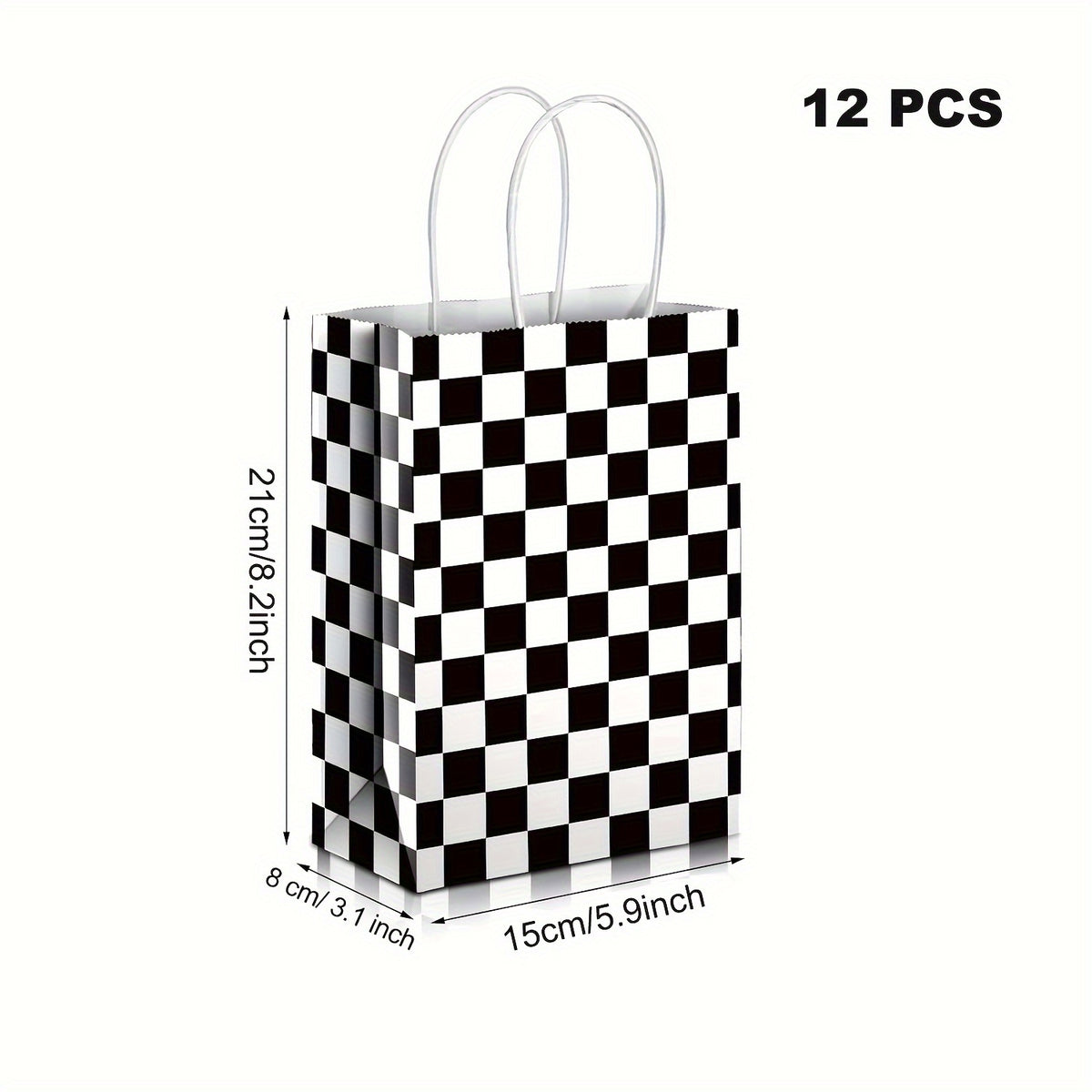 12pcs Checkered Racing Treat Bags Race Car Party Favors Bag