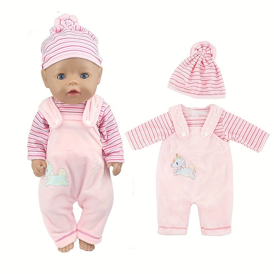 Pink Doll Clothes Set for 17-inch Reborn Baby Onesie
