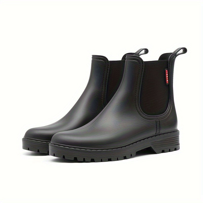 Women's Waterproof Medium Tube Rain Boots Solid Non slip Outdoor Rain Boots