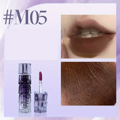 Matte Lip Glaze & Brown Lip Contouring Gloss, Plumping Effect, Transparent Tube