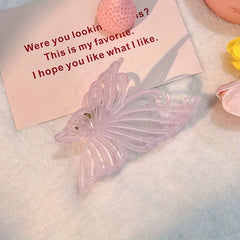 Boho Butterfly Hair Claw Clip Large Banana Clip Clear Matte Jaw Clamp Clip