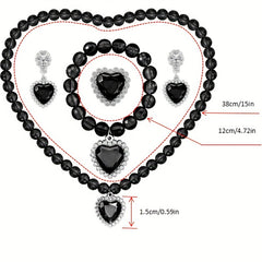 Gothic Cartoon Mask Bow Hairband Necklace Earrings Set