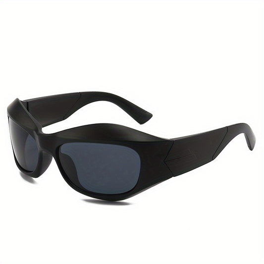 Oval Frame Steampunk Wrap Sunglasses UV400
