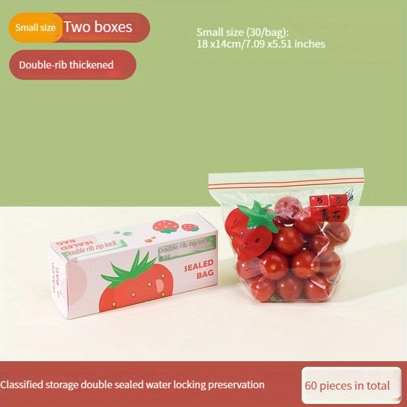 2 Boxes Refrigerator Fresh Keeping Bag Sealed Transparent Household