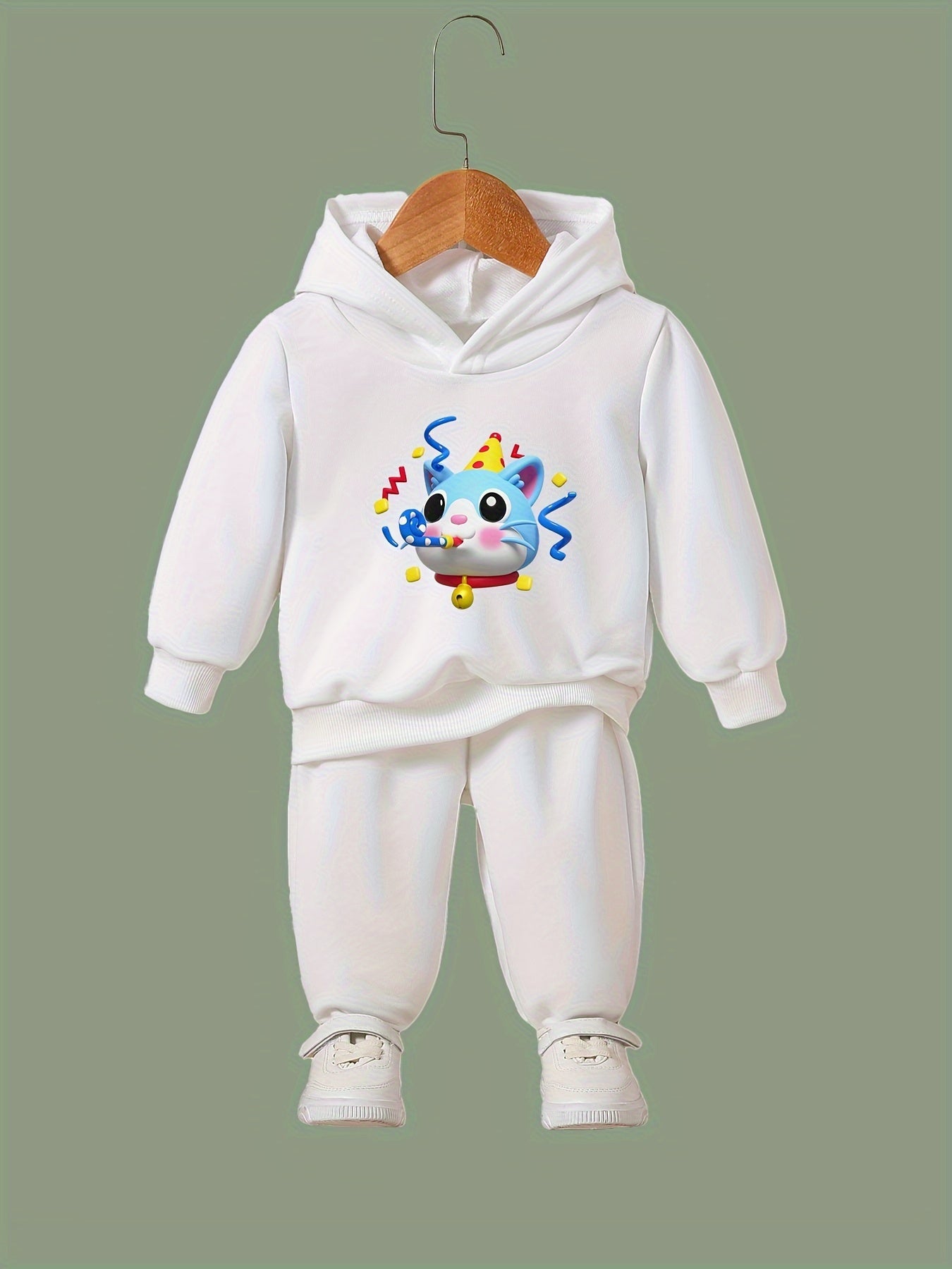 Kitty Print 2pcs Girls Outfits for Sports Spring Fall Outdoor Gift