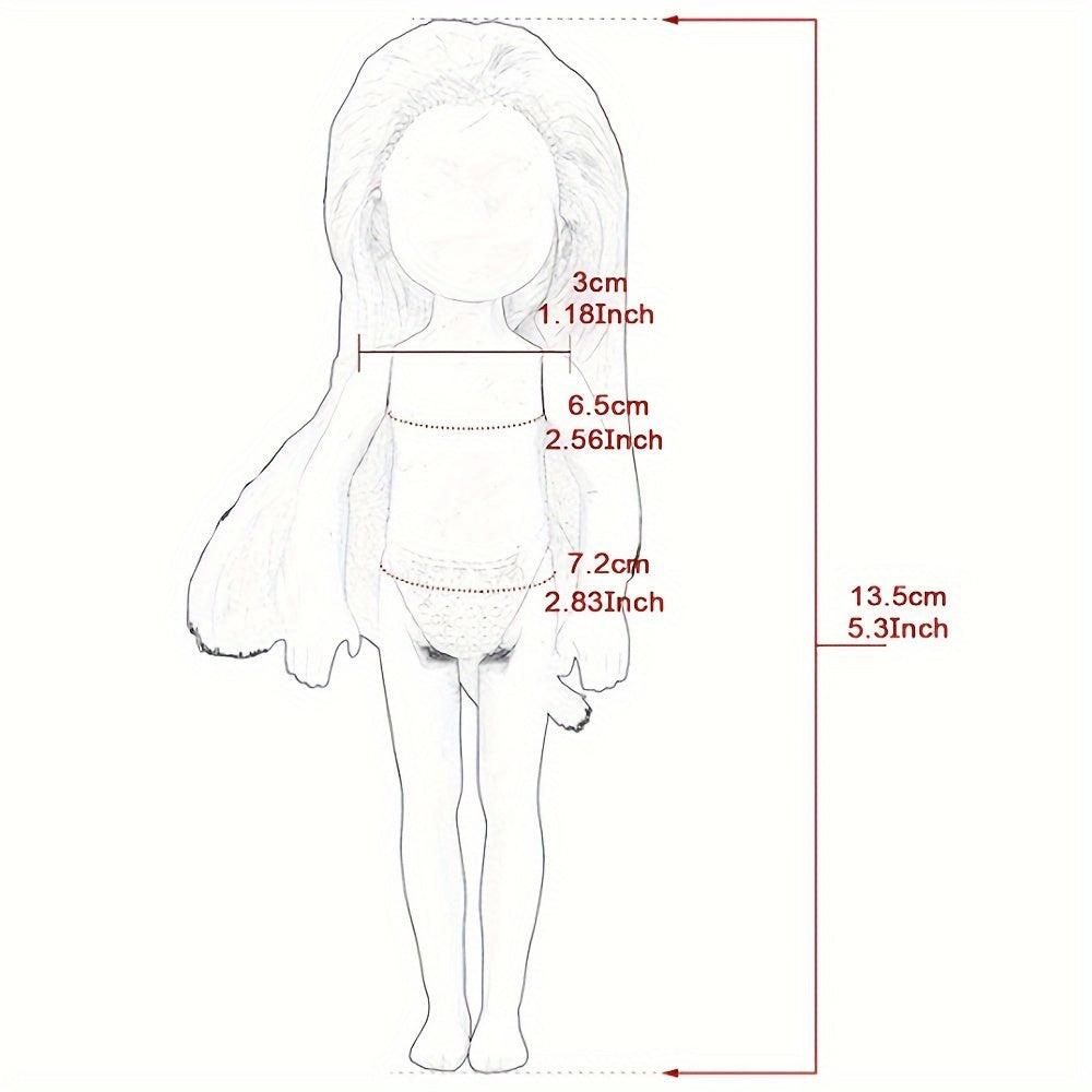 5-inch Doll Clothes Set with Winter Skiing Theme and Scarf Accessories