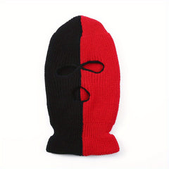 Mens Three Hole Cap Warm Two Knit Cap Cycling Cap