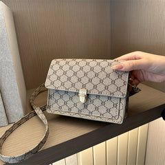 Vintage Geometric Crossbody Bag Retro PU Shoulder Bag Women's Classic Handbag