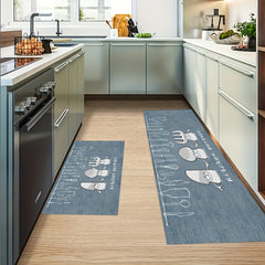 Grey Background Runner Rug Crystal Velvet Carpet Tableware Pattern Floor Mat