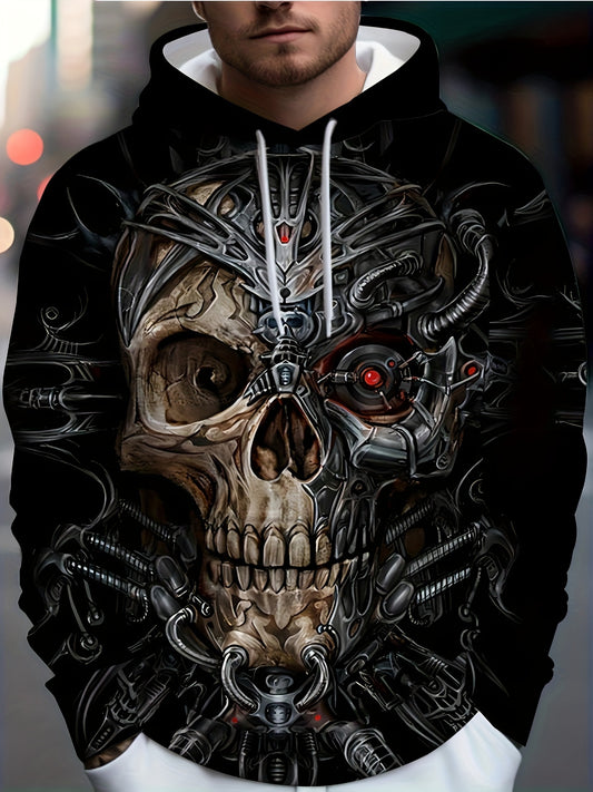 Skull 3D Print Hoodies For Men Graphic Hoodie Comfy Loose Pullover
