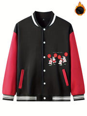 Happy Year Rabbit Graphic Men's Baseball Jacket