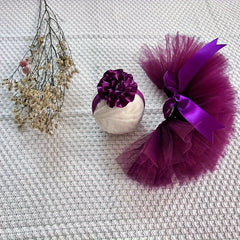 Purple Baby Ballet Tutu Skirt and Headband Set for 0-3 Years