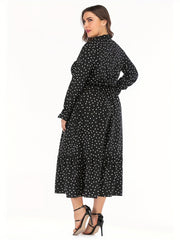  Polka Dot Bow Knot Front Smock Dress