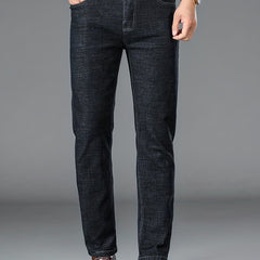 Father's Gift Straight Fit Jeans Men's Casual Trousers Spring Fall Business