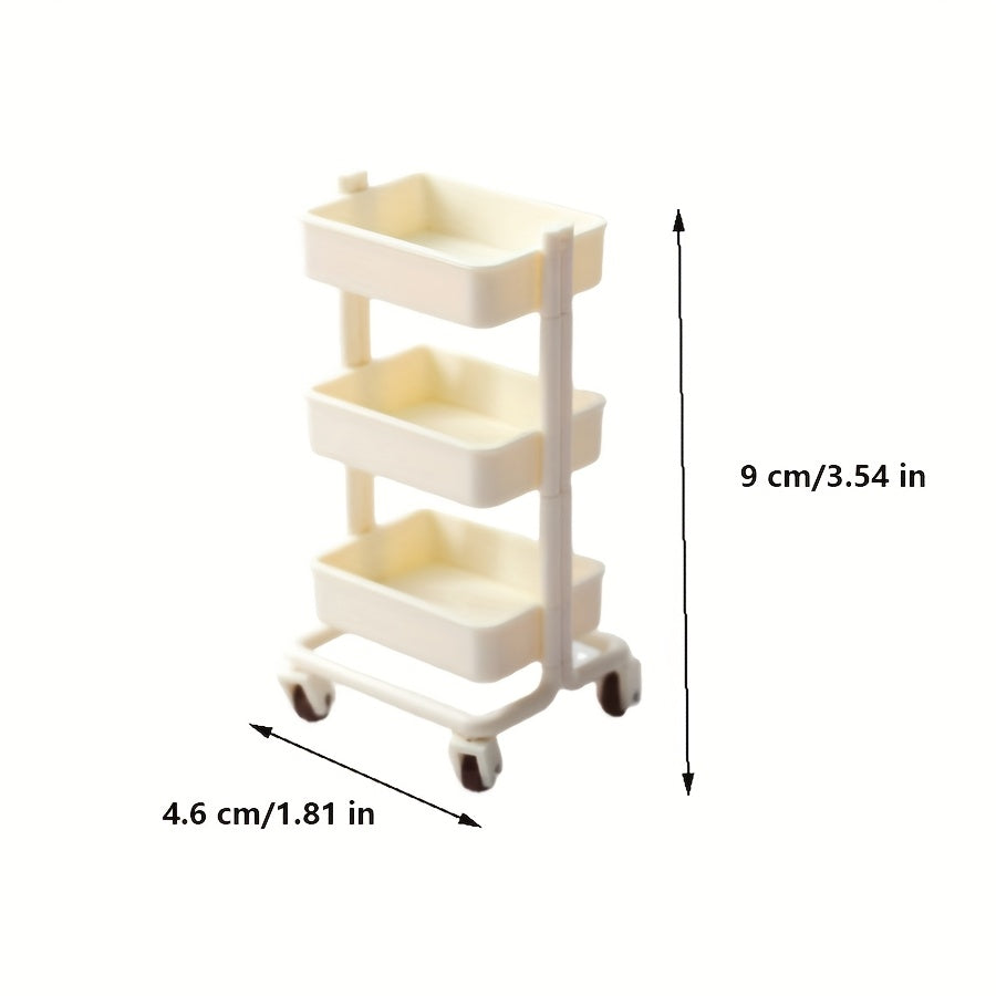 3 Tier Rolling Utility Cart for Dollhouse DIY Accessories