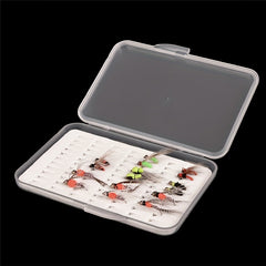 168pcs Fly Hook Box Waterproof Fishing Accessory S M L