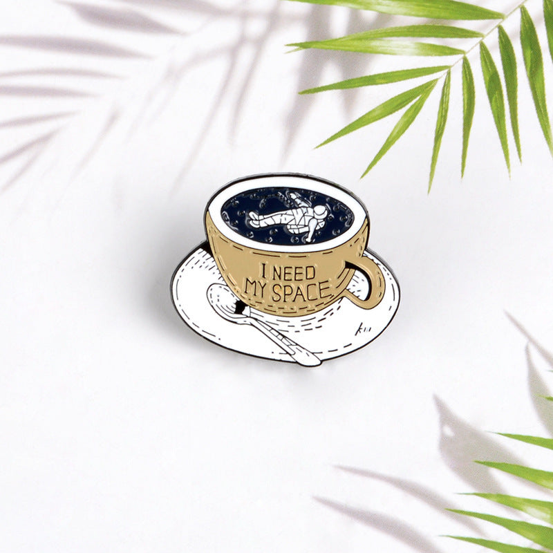 Men's Astronaut Coffee Mug Brooch