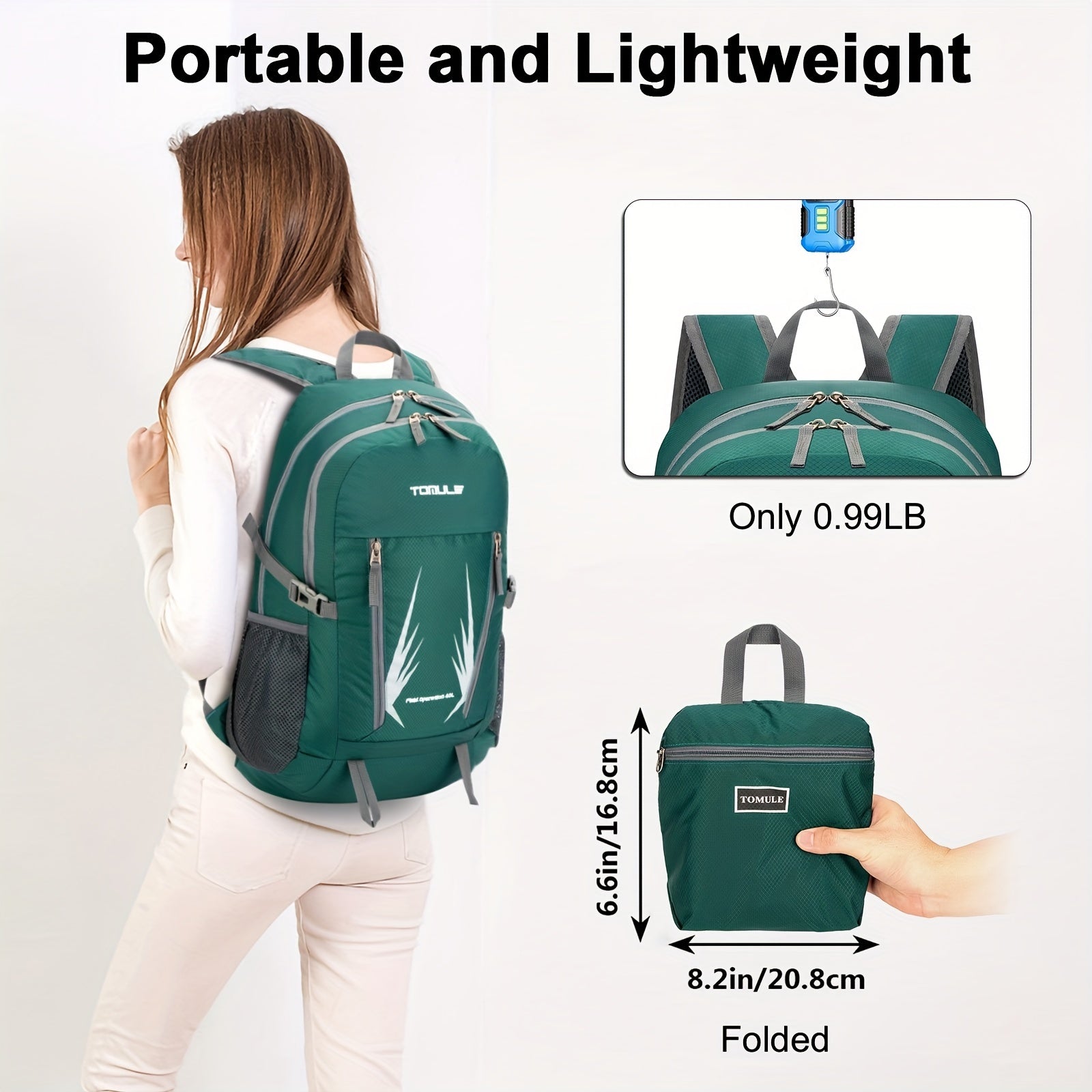 TOMULE 40L Ultralight Foldable Travel Backpack