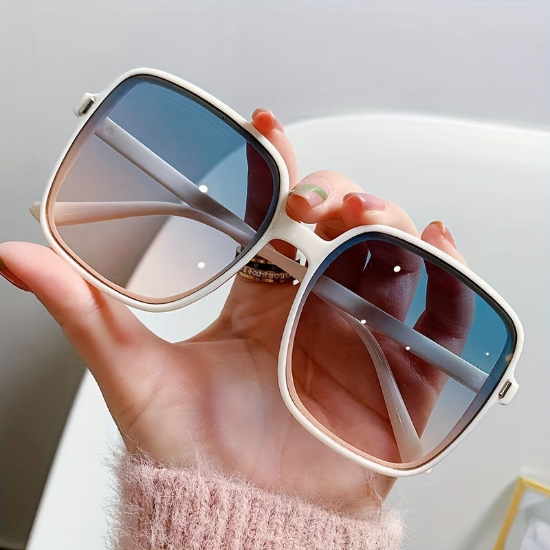 Oversized Square Sunglasses Solid Gradient Lens Glasses UV400