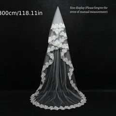 Bridal Lace Veil Floral Single Layer Headcloth Wedding