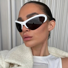 Y2K Semi Rimless Sunglasses UV400 Sun Shades