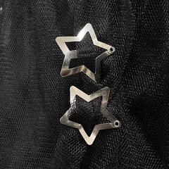 50pcs Y2K Hollow Star Snap Hair Clip For Bangs Braids Girls