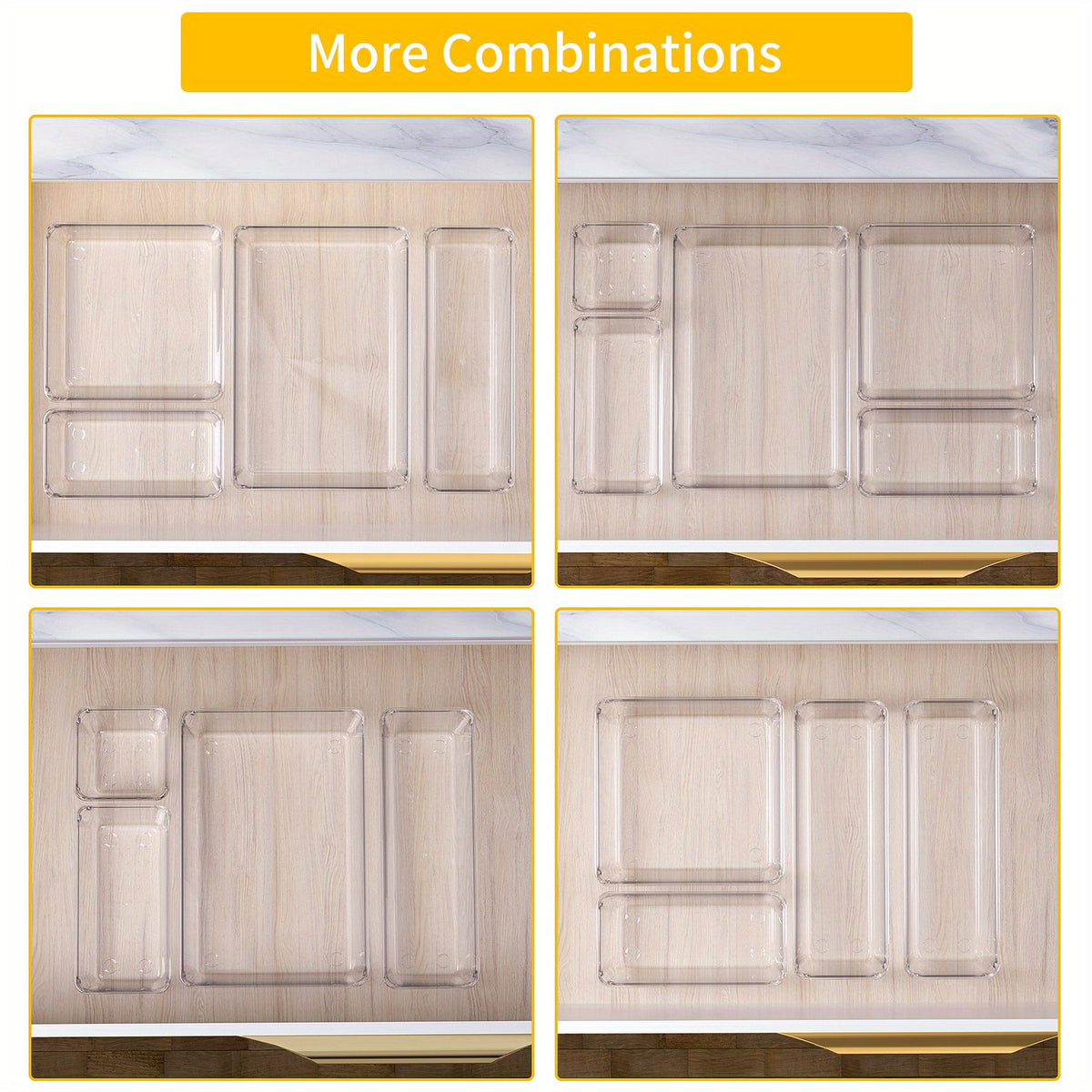 10 Pack Plastic Drawer Organisers for Makeup Office Kitchen Bathroom