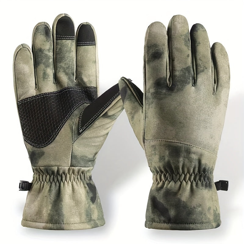 Velvet Windproof Waterproof Touch Screen Cycling Gloves Coldproof Non Slip Warm