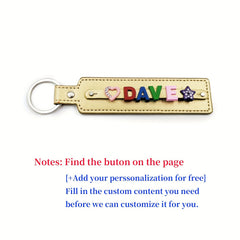 Personalized Champagne Pet Memorial Keychain with Colorful Letter String