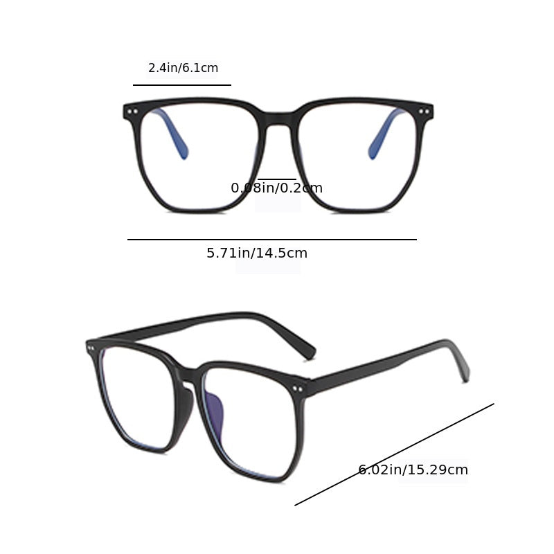 Square Anti Light Glasses for Men Women Students, Myopia Spectacles Frame