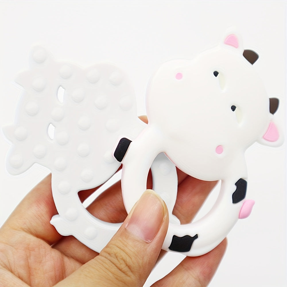 Silicone Baby Teether Toy Baby Cow Chew Teething Relief Toy For Sucking Needs